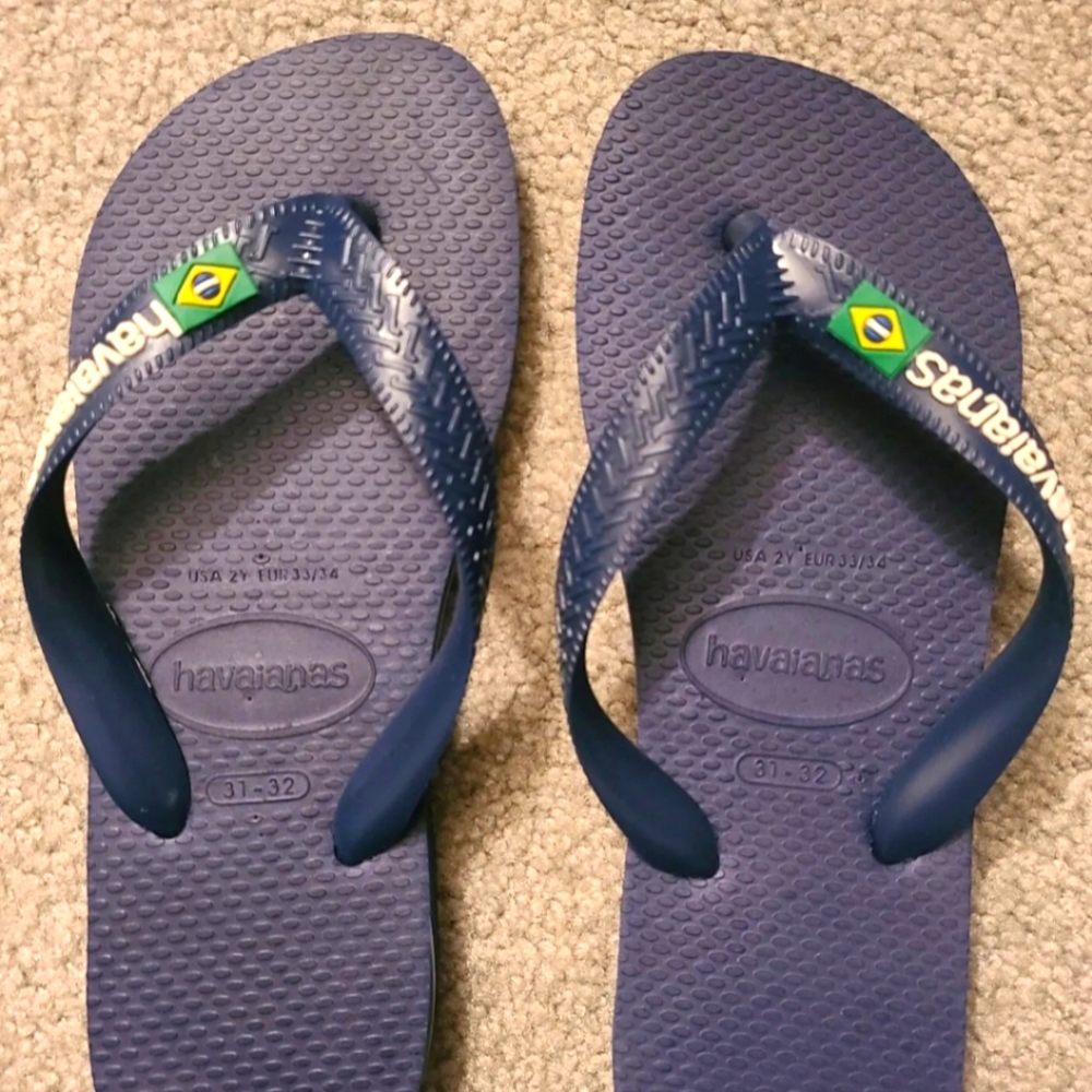 Havaianas - Blue Flip Flops Kids Size 2Y *NEW*